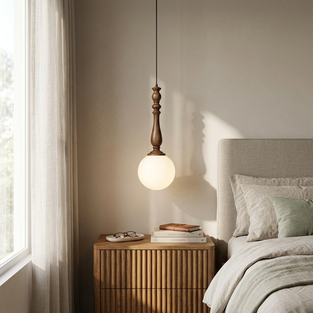 Modern Spindle Orb Pendant Light