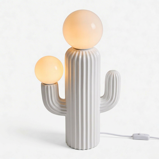 French Cactus Ribbed Table Lamp